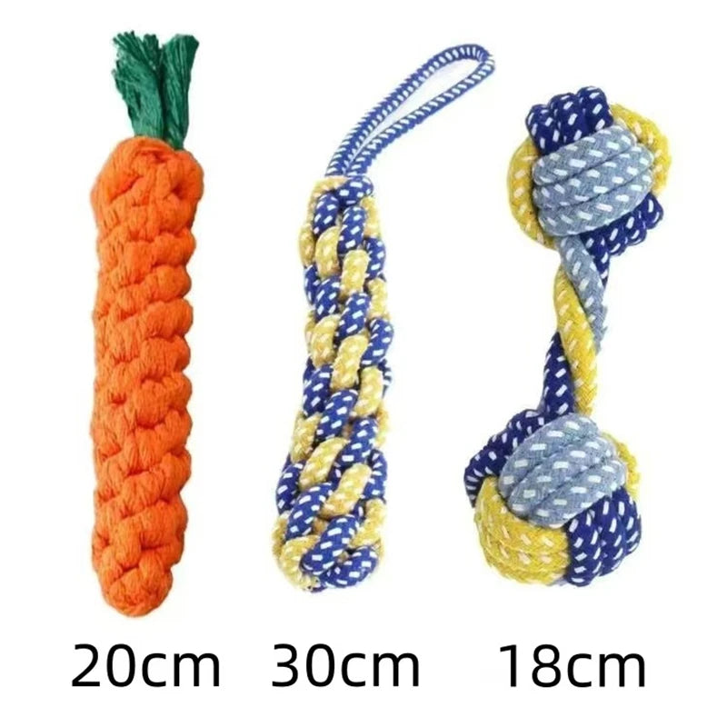 Dog toy molar knot toy cotton rope weaving dog bite rope supplies bite rope ball pet