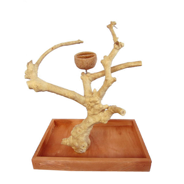 Small Java Wood Table Top Play Stand - 15"x10"x15"