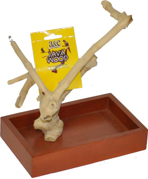 Small Java Wood Table Top Play Stand - 8"x5"x11"