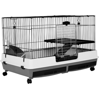 Deluxe 2 Level Small Animal Cage - Black 32"x21"x26"