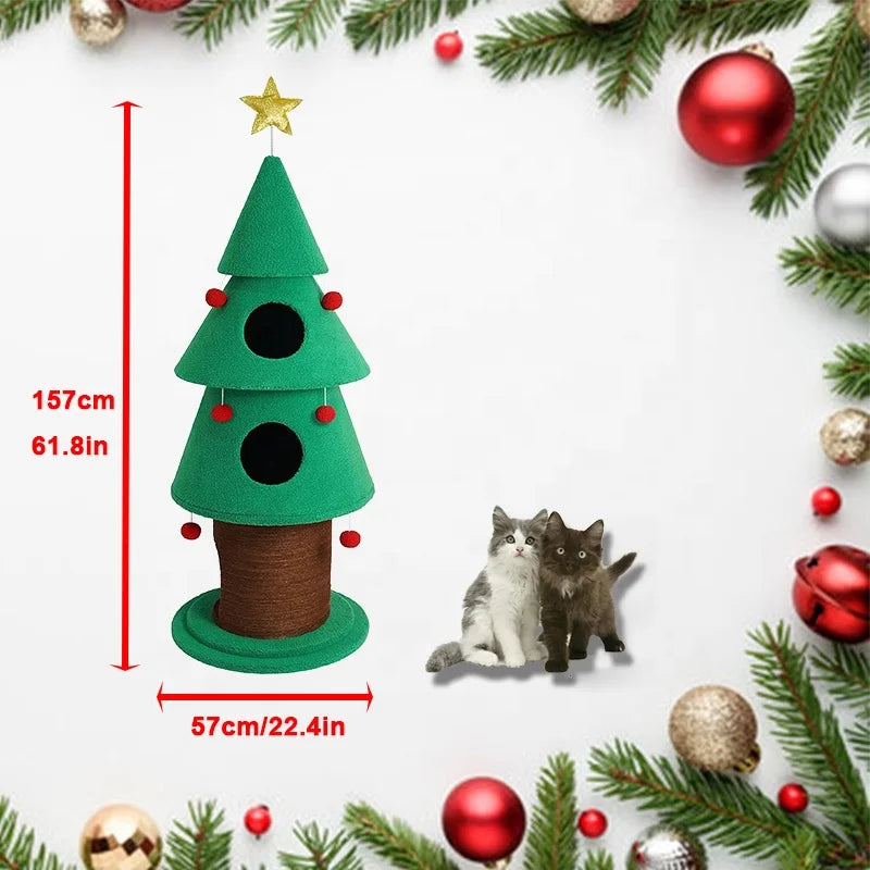 Christmas Tree Cat Climbing Frame Cat Toys Climbing Pole Cats and Dogs Universal Extremely Christmas Atmosphere Feeling