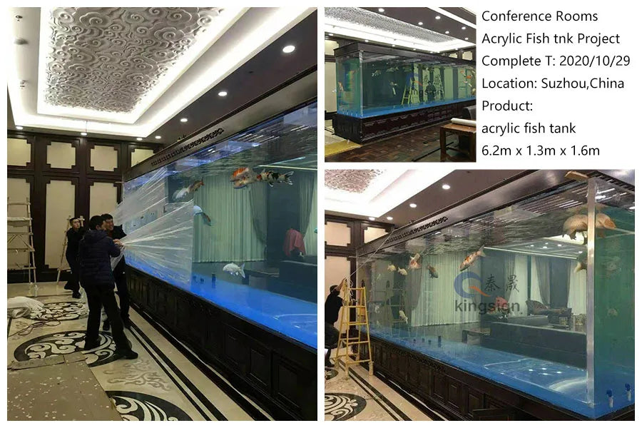 KINGSIGN  huge glass tank jellyfish aquarium high quality acrylic glass tank customized plexiglass tank