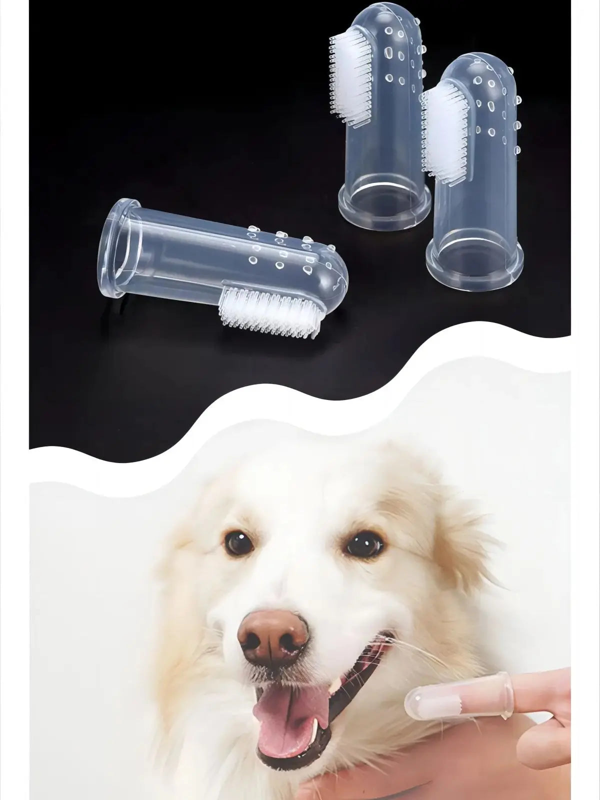 With Box Silicone Soft Pet Finger Cuff Toothbrushes Dog Brush Bad Breath Tartar Teeth Care Tool Cleaning Scrub Silicagel