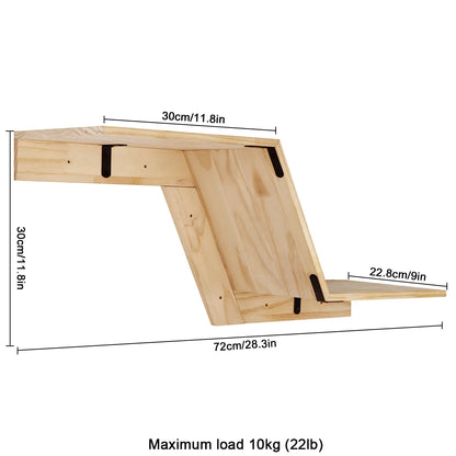 Cat Climbing Shelves Wall Mounted Cat Hammock 115cm Cat Bridge with Big Platform Z-type Cat Passage Step Stairway For Cat Kitten
