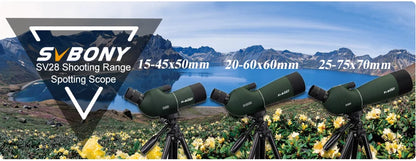 SVBONY 25-75x70 Telescope Spotting Scope Powerful Zoom Monocular FMC BAK4 Waterproof For Bird Watching Target Shotting