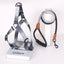 A set of colorful pet harness with leash and dog leash for indoor and outdoor use