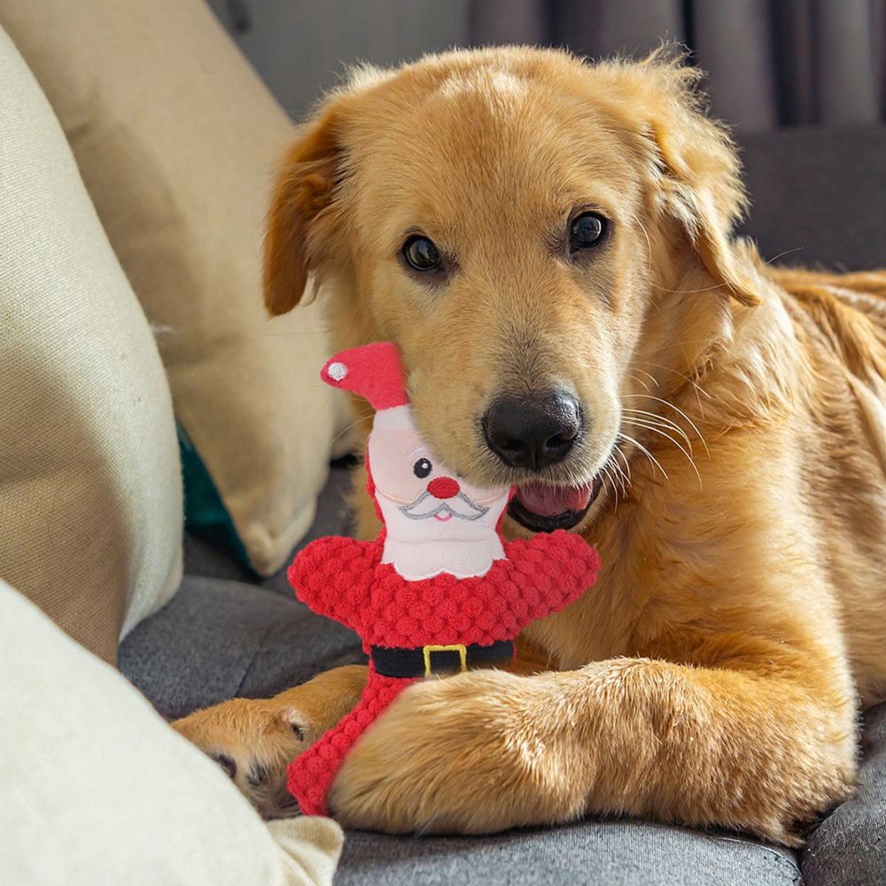 Dog Christmas Toy Plus Toy Cute Santa Elk Gingerbread Man Donut Chew Toy Dog Toy