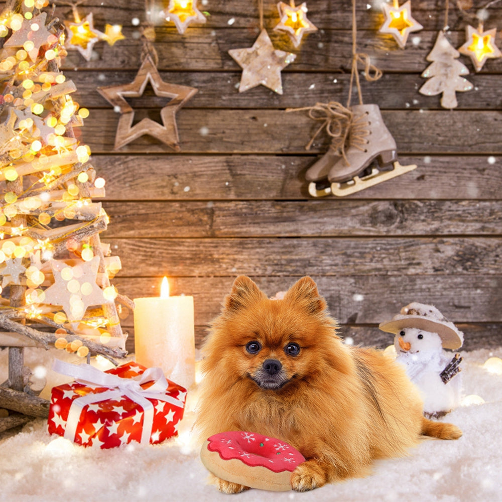 Dog Christmas Toy Plus Toy Cute Santa Elk Gingerbread Man Donut Chew Toy Dog Toy