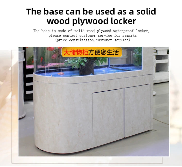 Small and medium-sized ultra-white glass hot bending tank bullet large screen ecological goldfish tank aquarium
