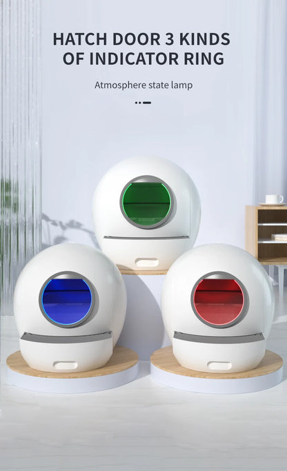 WIFI Smart Automatic Cat Toilet 65L Large Capacity Self-Cleaning Cat Litter Box APP Controlled with Tofu Bentonite Clay Material