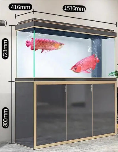 Filter aquarium living room Large  floor-to-ceiling glass fish tank ecological water-free aquarium
