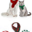 Solid Knitting Winter Pet Scarf for Dogs Christmas New Year Green Red Festival Cat Accessories Adjustable Plush Cozy Dog Collar