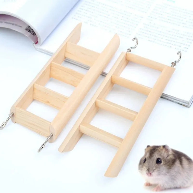 Hamster Ladder Natural Wooden Hamster Climbing Toy Small Pet Toys for Hamster Squirrel Guinea Pig Rat Small Animals Accessories