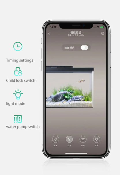 Smart Fish Tank Pro 15L Aquarium Eco-Friendly Mobile APP Control Smart Lighting System Light