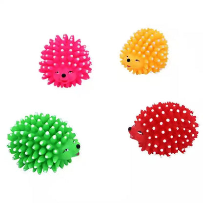 9.5cm Length Bite Resistant Pet Dog Squeaky Ball Toys for Dogs Hedgehog Shape Pet Dog Chew Toys Squeaking Funny Toys Pet Supply