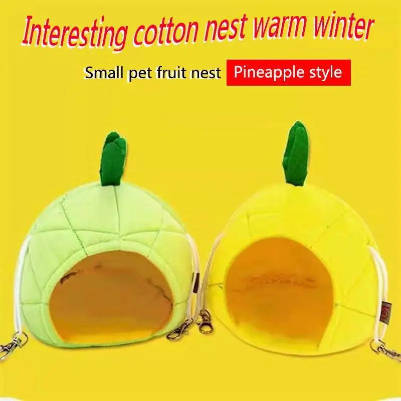Hamster House Pet Cage Warm Coral Velvet Nest Cute Small Animal Bed House Guinea Pigs Hedgehogs Squirrels Mat House Cage