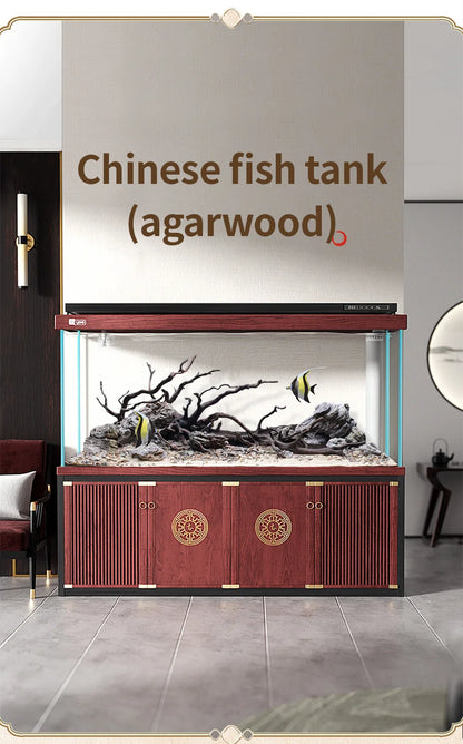 YEE Hot Sale New Chinese Style  Multi Color Home Office Middle Large  Glass Aquarium Fish Tank