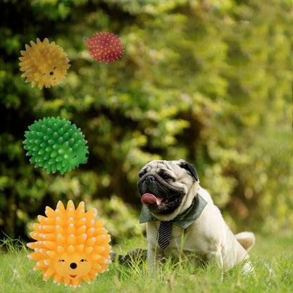 9.5cm Length Bite Resistant Pet Dog Squeaky Ball Toys for Dogs Hedgehog Shape Pet Dog Chew Toys Squeaking Funny Toys Pet Supply
