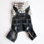 Spring Pet Dog Jumpsuit Denim Overalls for Dogs Plaid Jeans Jacket Pants Suit Onesies Small Dog Clothes Yorkie Chihuahua Apparel
