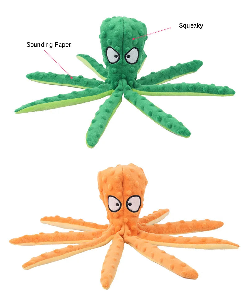 Pet Plush Dog Toy Voice Octopus Shell Puzzle Toy Bite Resistant Interactive Pet Dog Teeth Cleaning Chew Toy Pet Supplies