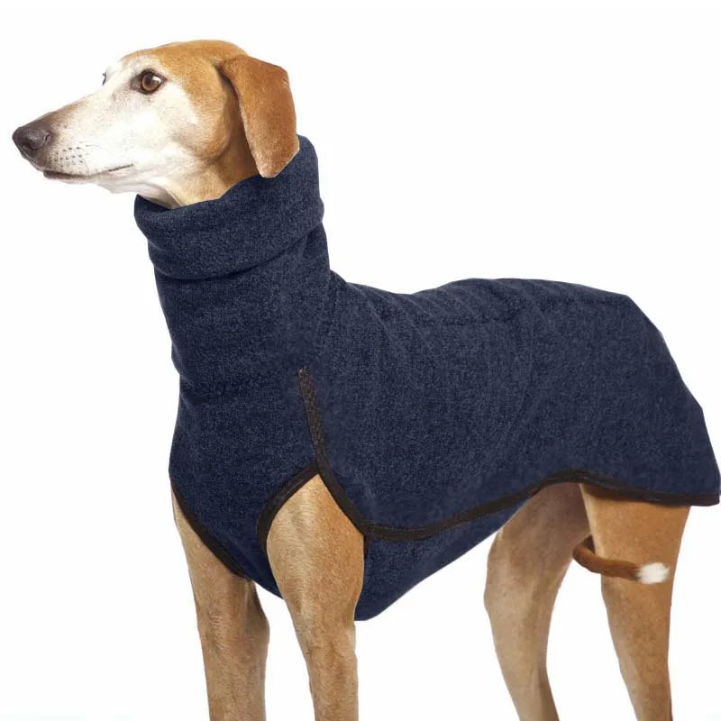 Greyhound Large Dog Clothes Autumn Turtleneck Shirt Whip Hound Stretch Fleece Vest Pet Pullover Coat for Small Medium Big Dogs