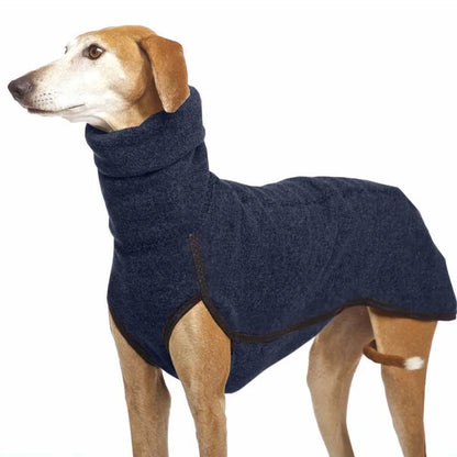 Greyhound Large Dog Clothes Autumn Turtleneck Shirt Whip Hound Stretch Fleece Vest Pet Pullover Coat for Small Medium Big Dogs