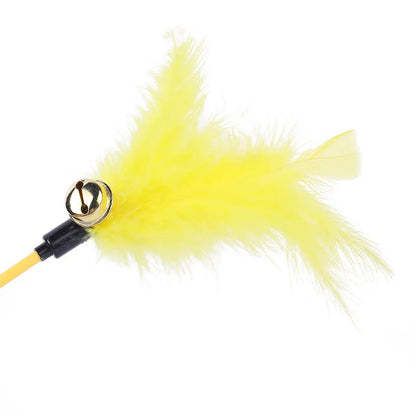 Kitty Feather Wand Teasers With Bell - 5 Pcs