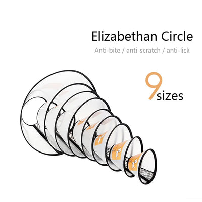 Transparent Dog Elizabethan Collar Smart Cone Medical Wound Healing Anti-Bite Collar for Cats Neck Protective Pet Accessories