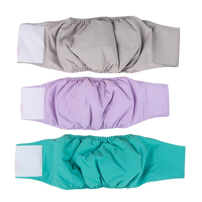 3 Pack Dog Belly Bands Washable Reusable Dog Diapers High Absorbing Male Dog Cat Wrap Panties Pet Incontinence Nappies