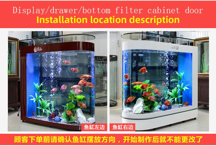 Small and medium-sized ultra-white glass hot bending tank bullet large screen ecological goldfish tank aquarium