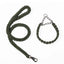 Heavy Duty Pet Dog Collar Leash Set Adjustable Obedience P Chain Collar Nylon Dog Leash Strap Lead Rope for Medium Large Dogs