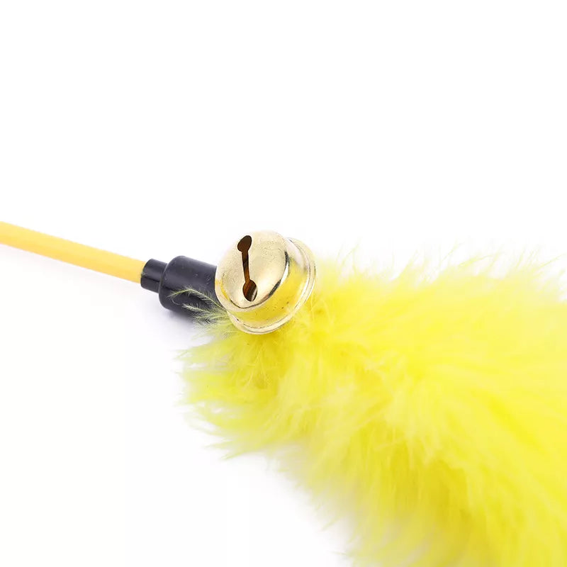 Kitty Feather Wand Teasers With Bell - 5 Pcs