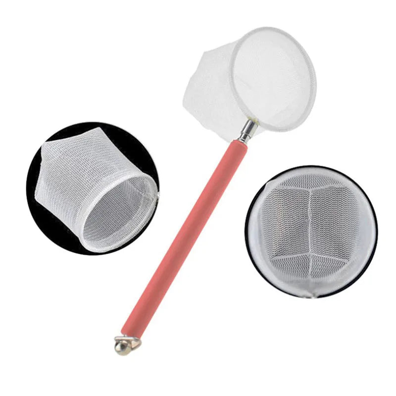 18-53CM 3D Aquarium Fish Tank Retractable Catch Net Stainless Steel Rod Fishing Round Square Pocket Shrimp Catching Nets