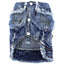 Classic Dog Denim Jacket Spring Autumn Pet Clothes for Small Medium Dogs Beagle Bulldog Lapel Vest Dark Washed Jeans Coat