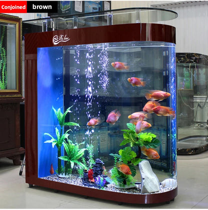 Small and medium-sized ultra-white glass hot bending tank bullet large screen ecological goldfish tank aquarium