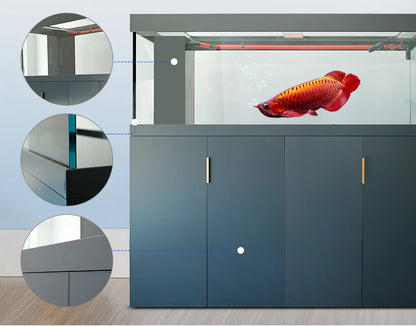 Factory Price Indoor large glass ecological fish aquarium tank arowana vertical aquarium tank