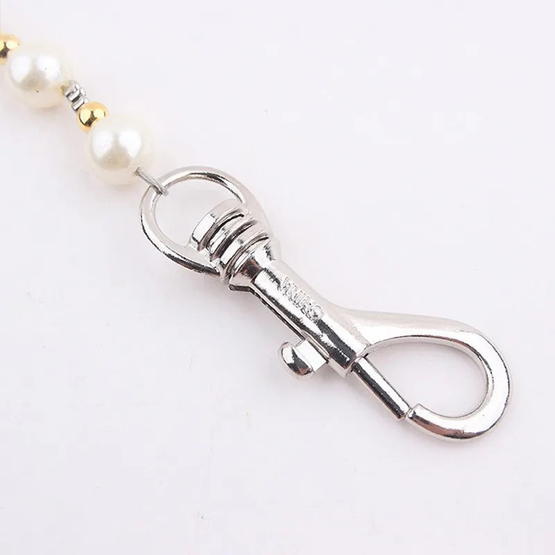 120cm 4ft Custome Pearl Beaded Dog Cat Leash Lead for Small Medium Dogs Puppy Wedding Birthday Party Pet Accessories