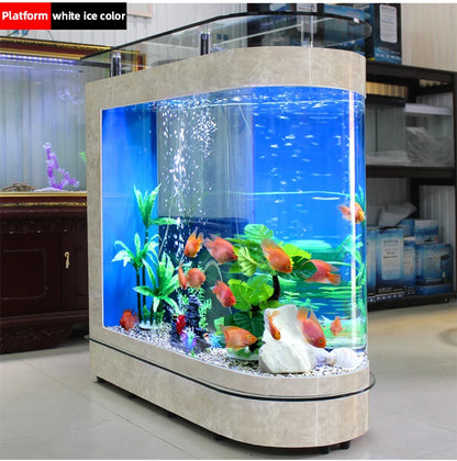 Small and medium-sized ultra-white glass hot bending tank bullet large screen ecological goldfish tank aquarium