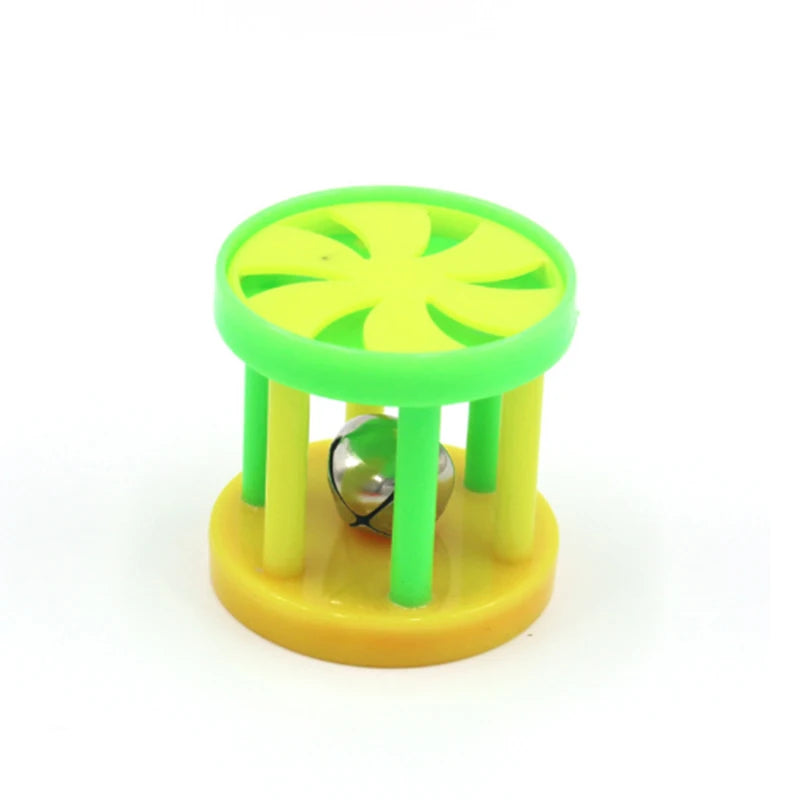 Plastic Pet Cat Flower-drum Ball Bell Toy With Sound Kitten Interactive Scratching Colorful Cat Teaser Toys Pet Supplies
