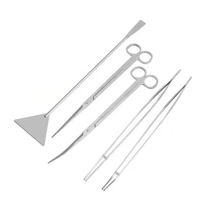 Stainless Steel Aquarium Tank Tools Kit  Fish Tanks Aquatic Plants Grass Scissor Tweezers Shovel Kit Aquarium Maintenance Tools