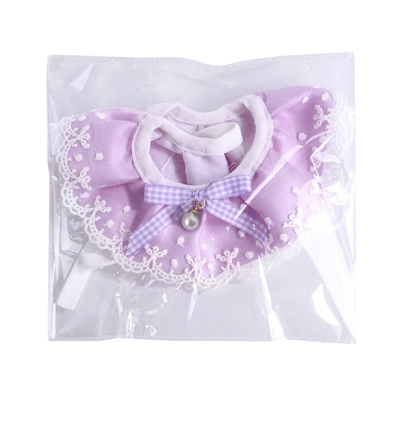 Romantic Lace Pet Dog Collar Bib Pearl Flower Princess Puppy Collar Necklace Candy Color Elastic Lace-Up Cat Bandana Accessories