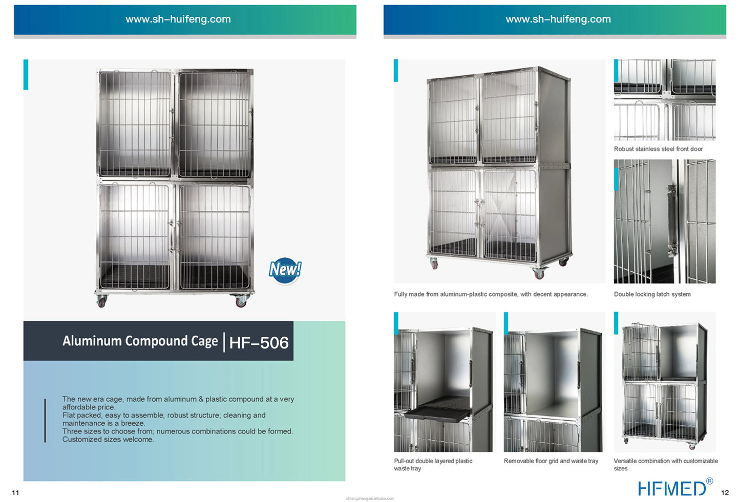 Luxury 4-Layer Large XXL Cat Kennel Cage Stainless Steel Pet Supplies for Adult Dogs Stationary Animal Cages