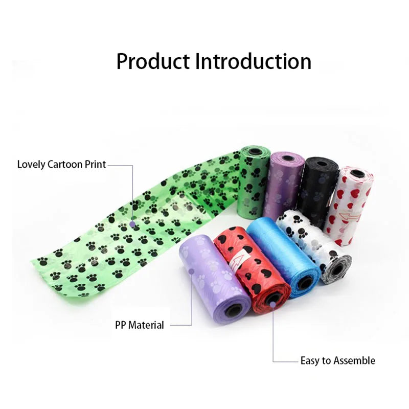 1/5 /10Rolls Pet Dog Poop Bags Degradable Waste Pick Up Clean Bag Dogs Garbage Bags Unscented Outdoor Clean Tools Pet supplies