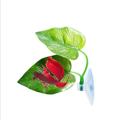 1Pc Artificial Aquarium Leaf Plants Decoration Betta Fish Rest Spawning Ornamental Plant Betta Fish Play Relax Hide Leaf Hammock