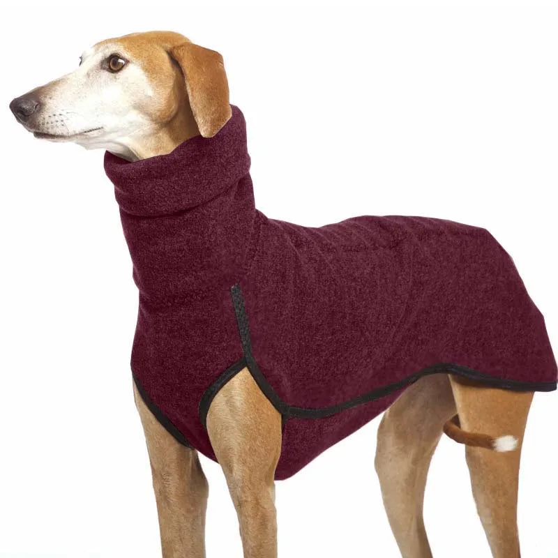Greyhound Large Dog Clothes Autumn Turtleneck Shirt Whip Hound Stretch Fleece Vest Pet Pullover Coat for Small Medium Big Dogs