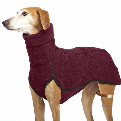 Greyhound Large Dog Clothes Autumn Turtleneck Shirt Whip Hound Stretch Fleece Vest Pet Pullover Coat for Small Medium Big Dogs