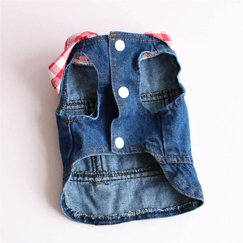 Spring Dog Denim Jacket for Small Medium Dogs Puppy Hoodies Jeans Hooded Coat Chihuahua Yorkie Beagle Clothes Pet Supplies