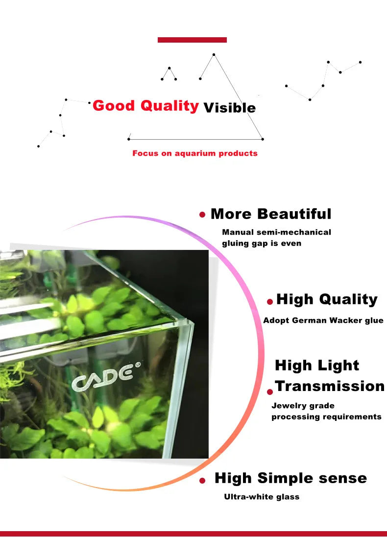450L 119Gallon CADE Glass Aquarium Marine Fish Tanks With Cabinet