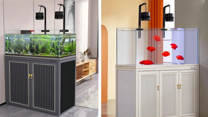 Large Vertical Extra Clear Glass Water Plant Ecological Fish Tank Wholesale Fish Tanks With Cabinet