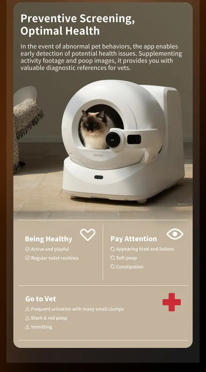 Automatic Litter Pan with Rotating CameraSealed and Odor-InsulatedMultiple Litter AvailableEasy-to-Clean Cat Litter Boxes